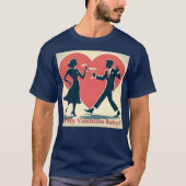 T-shirt Mid Century Valentine Hip Martini Dancing Couple (Devant)