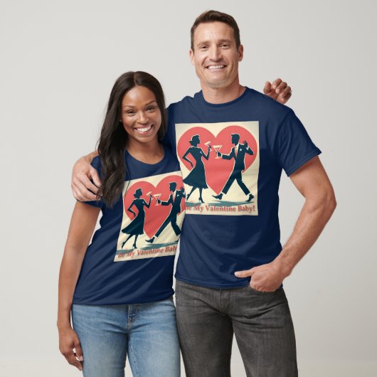 T-shirt Mid Century Valentine moderne Hip Dancing Couple (Unisexe)