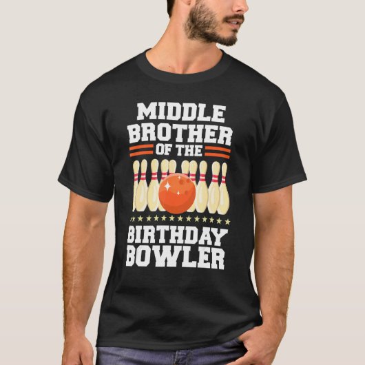 T-shirt Middle Brother Of The Birthday Bowler Anniversaire (Devant)