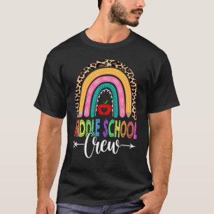 T-shirt Middle School Crew Rainbow Leopard Teacher Back To