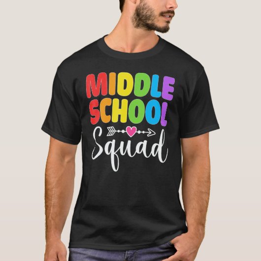 T-shirt Middle School Squad Teacher Student Team Back To S (Devant)