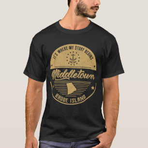 T-shirt Middletown Rhode Island C'est où mon histoire comm