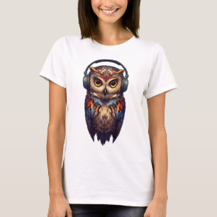 T-shirt Midnight Echo – Hibou abstrait avec âme