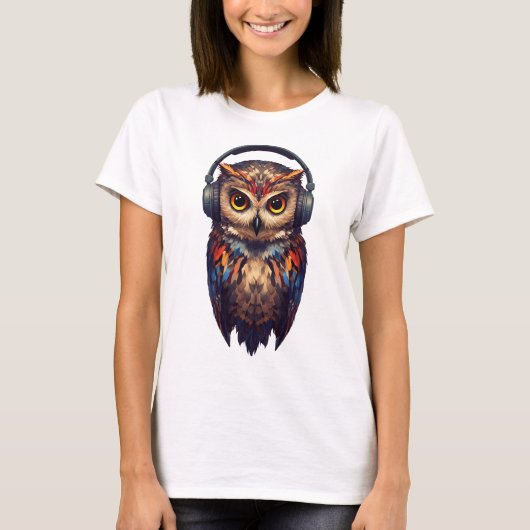 T-shirt Midnight Echo – Hibou abstrait avec âme (Devant)