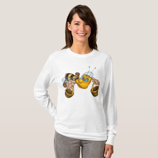 T-shirt Miel abeille avec paniers Amusants Animation Bee (Devant entier)