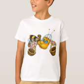 T-shirt Miel abeille avec paniers Amusants Animation Bee (Devant)