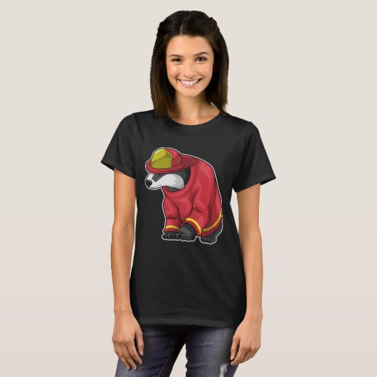 T-shirt Miel badger Pompier Service d'incendie (Devant entier)