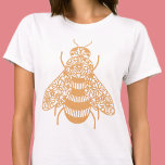 T-shirt Miel Bee<br><div class="desc">Une abeille dorée fleurie pour les amateurs de nature et de pollinisateurs. Art original de Nic Squirrell.</div>