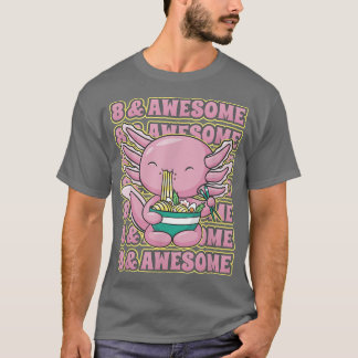 T-shirt Mignon 8 ans Axolotl Ramen 8e anniversaire Awesome