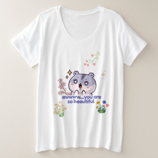 T-shirt mignon à l'esthétique de hamster (Design devant)