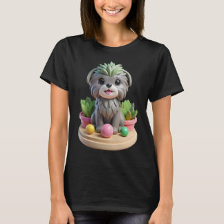 T-shirt Mignon Affenpinscher Succulent | Chien Singe Gris 