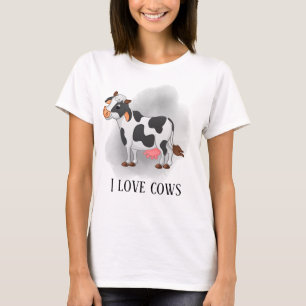 T-shirt mignon amateur de vache ajouter du texte
