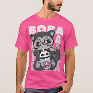 T-shirt Mignon Anime Black Fo Boit Boba Pour Amoureux De B