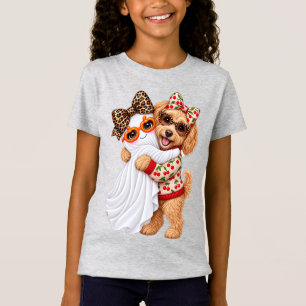 T-Shirt Mignon Art de Goldendoodle Fantôme Halloween Autom