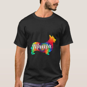 T-shirt Mignon Art Psychédélique Corgi Hippy Chien Maman