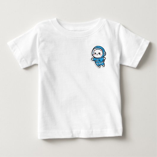 T-Shirt Mignon Astronaute Chat Kawaii Pour Bébé (Devant)