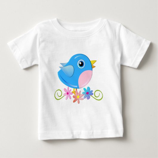 T-shirt mignon avec Blue Baby Bird (Devant)