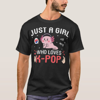 T-shirt Mignon Axolotl Kawaii Musique Coréenne Juste Une F