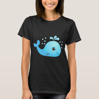 T-shirt Mignon Baleine Bleue Kawaii Dessin Animé