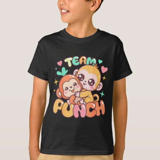 T-shirt Mignon bébé singe punch équipe punch Mignon bébé s (Devant)