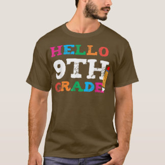 T-shirt Mignon Bonjour Premier Jour De 9e Année Enseignant