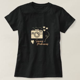 T-shirt mignon Caméra et texte minimaliste 'enregistrer de