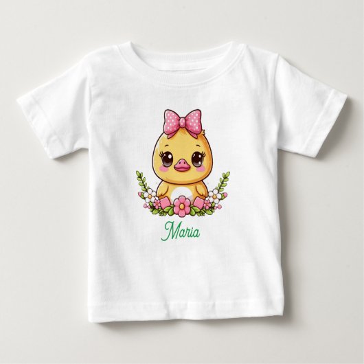 T-shirt mignon canard jaune (Devant)