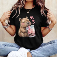 Mignon Capybara Kawaii Boit du Boba Bubble Tea Kaw