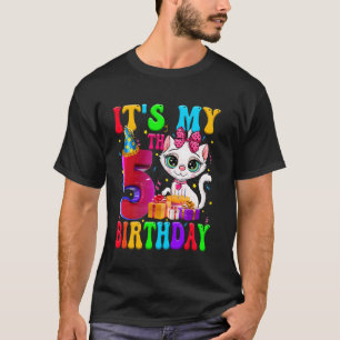 T-shirt Mignon C'est mon 5ème anniversaire 5 ans Chat Anni