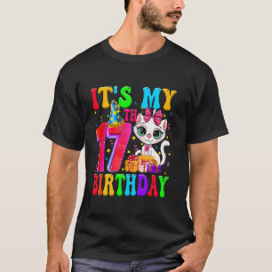 T-shirt Mignon C'est Mon Anniversaire 17 Ans 17 Ans Chat B