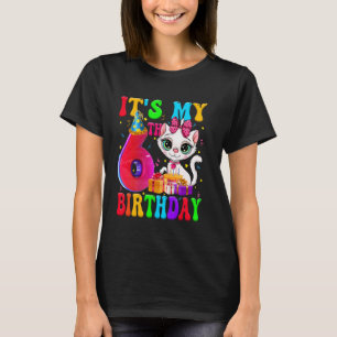 T-shirt Mignon C'est Mon Anniversaire 6 Ans 6 Ans Chat Ann