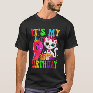 T-shirt Mignon C'est Mon Anniversaire De 9 Ans 9 Ans Chat