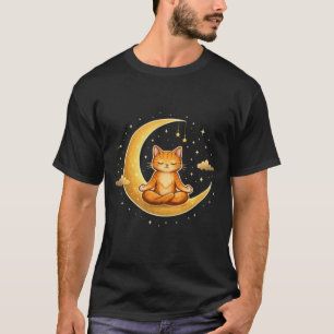T-shirt mignon chat assis sur la lune T-Shirt