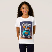 T-Shirt mignon chat enfants T, shart (Devant entier)