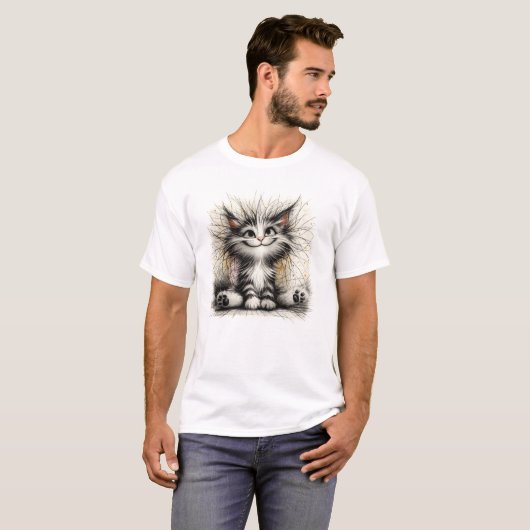 T-Shirt Mignon Chat Fluffy (Devant entier)