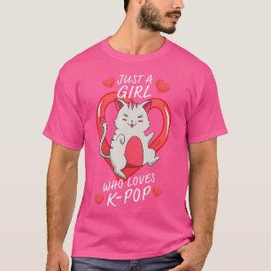 T-shirt Mignon Chat Kawaii Juste Une Fille Qui Aime La K-P