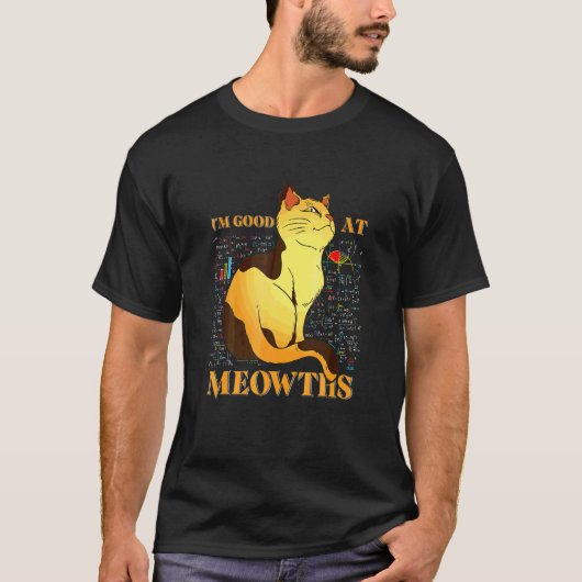 T-shirt Mignon Chat Math Pun (Devant)