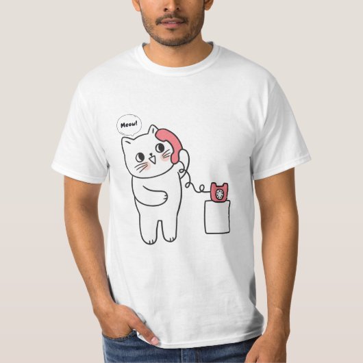 T-shirt mignon chat meow (Devant)