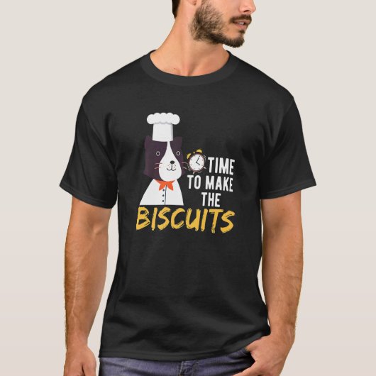 T-shirt Mignon Chat Temps De Faire Les Biscuits Univers Fé (Devant)