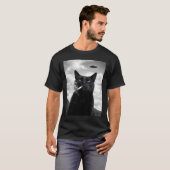 T-shirt Mignon Chat Ufo Mème Selfie Alien (Devant entier)