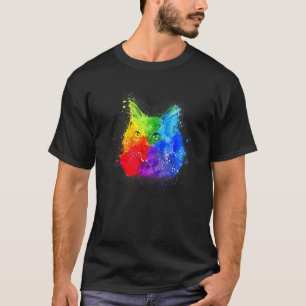 T-shirt Mignon Chaton Coloré   Maman Papa Chat
