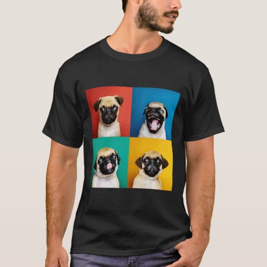 T-shirt Mignon chiot Pug 690 (Devant)