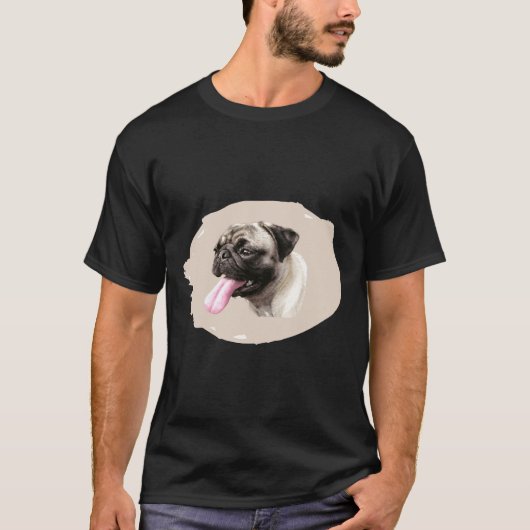T-shirt Mignon chiot Pug Classique 710 (Devant)