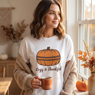 T-shirt Mignon Cookie de Thanksgiving Citrouille Confortab