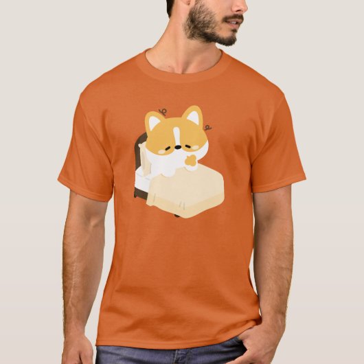 T-shirt Mignon Corgi Fatigué (Devant)