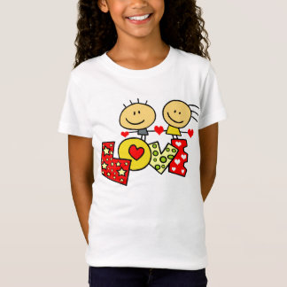 T-shirt mignon d'amour d'enfants pour des filles
