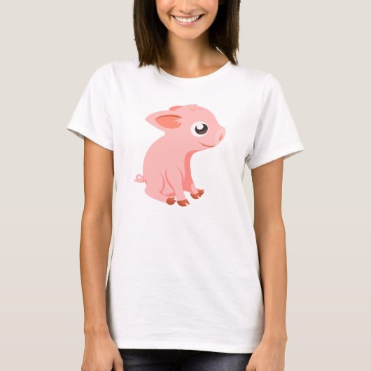 T-shirt mignon d'animaux de ferme de porcelet (Devant)