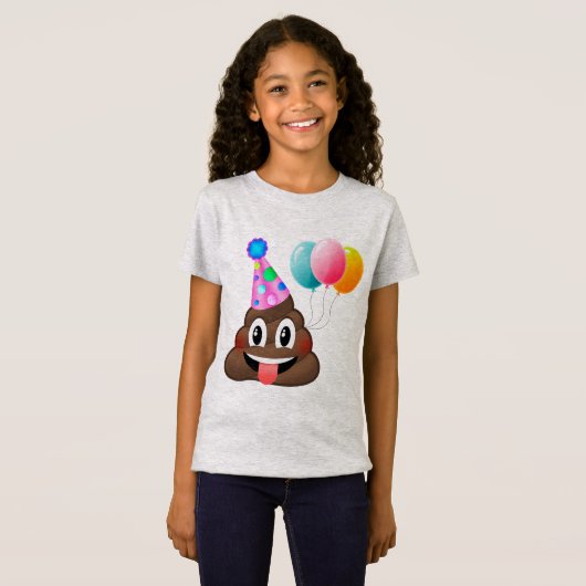T-shirt mignon d'anniversaire d'Emoji de dunette (Devant entier)