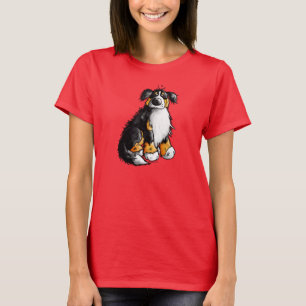 T-shirt mignon de bande dessinée de chien de