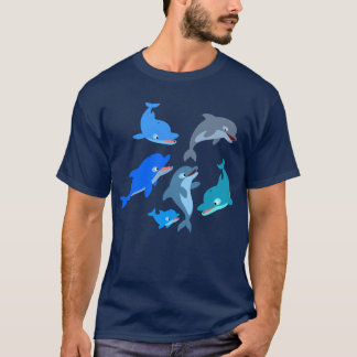 T-shirt mignon de cosse de dauphin de bande